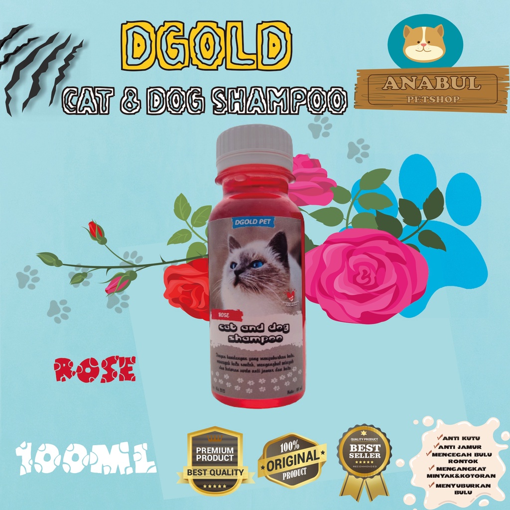 [GROSIR] SHAMPOO KUCING ANJING ANTI KUTU JAMUR DGOLD 100ML MENCEGAH BULU RONTOK VARIAN AROMA MAWAR,LANVENDER,JASMINE,KOPI,BUBBLEGUM