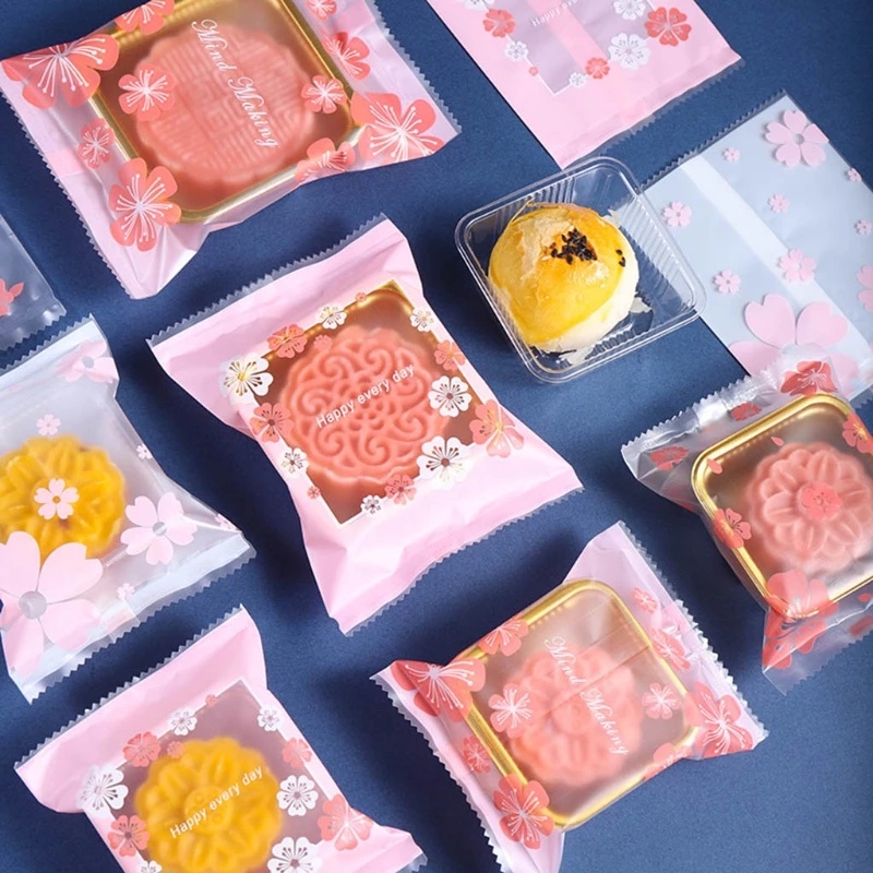 100pcs Kantong Plastik Kemasan Permen / Biskuit / Kuning Telur Kualitas Tinggi DIY