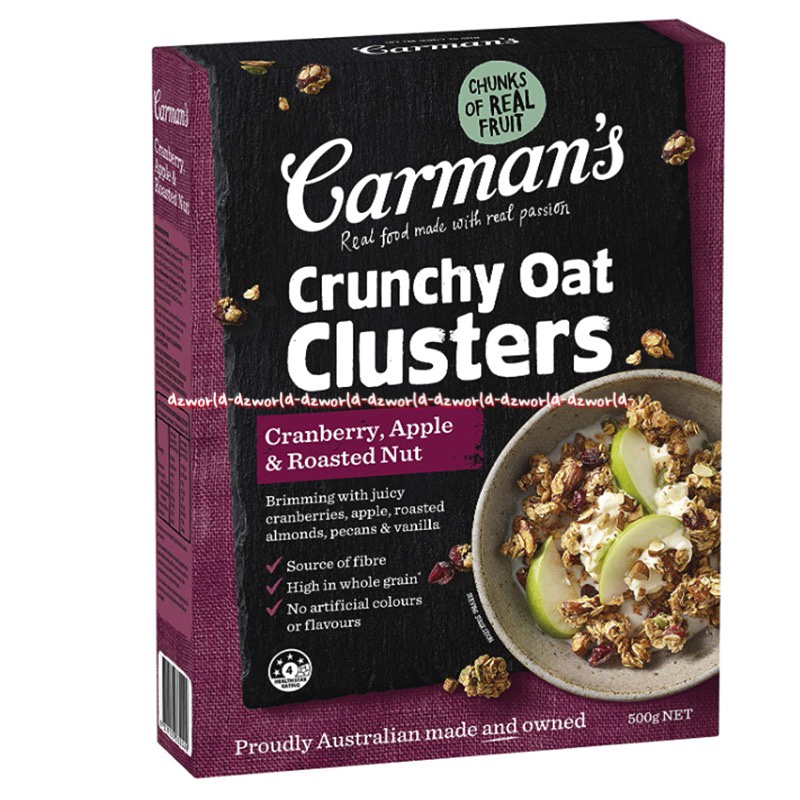 Carman's Crunchy Oat Clusters Cranberry Apple Honey Roasted Nut Carmans Chunks Of Real Fruit Sereal Oats Carman Karman