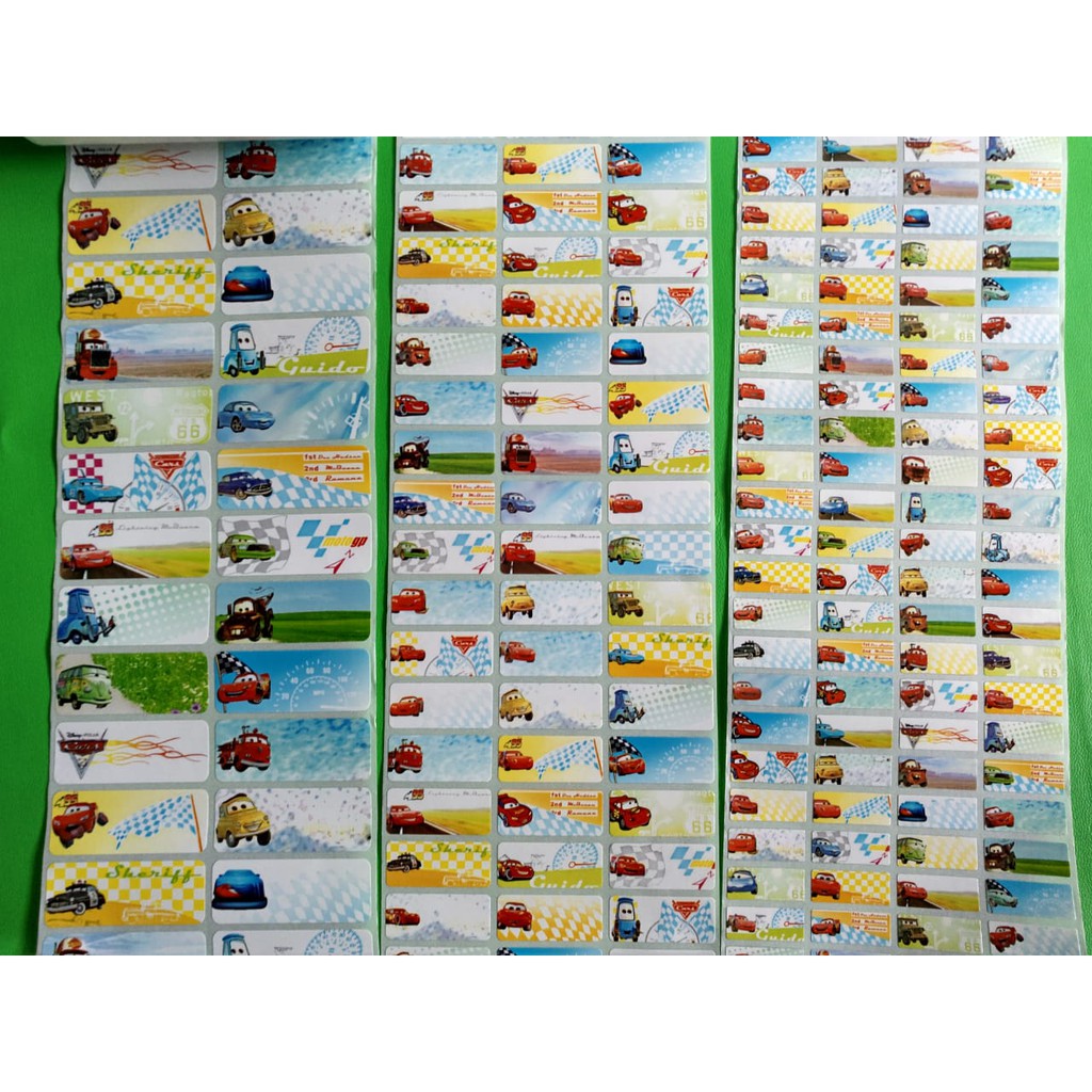 

CARS MCQUEEN Stiker label nama waterproof anti air murah