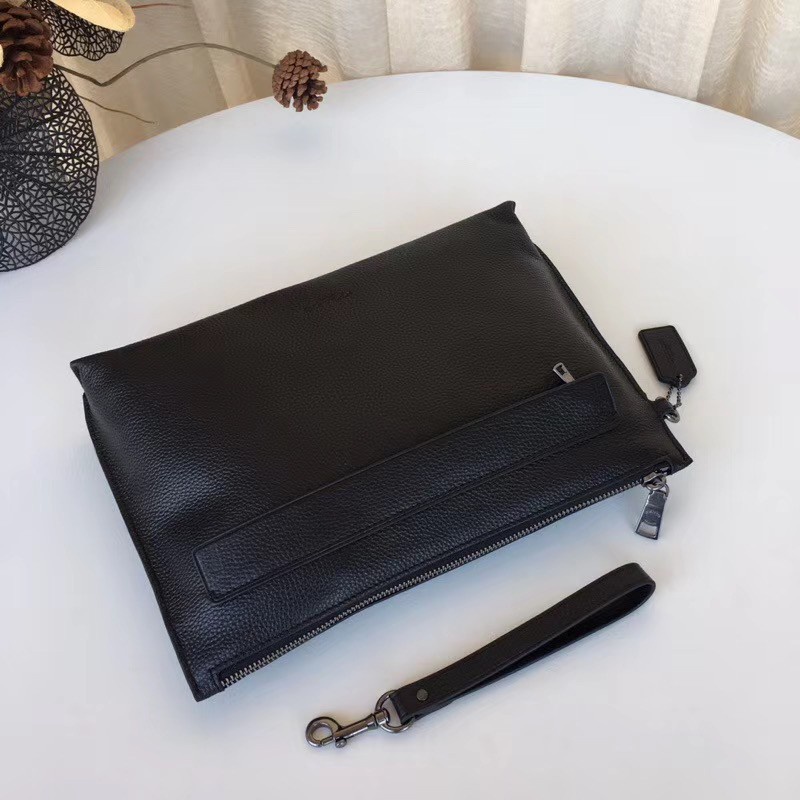 Tas pria men pouch Clutch Bag Male Casual Large Thin Clutch Business Bag 28614 black plain