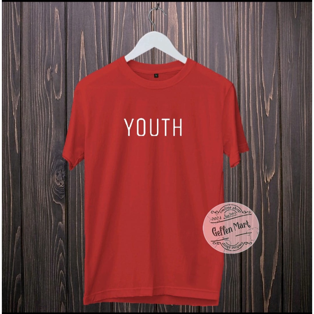 Kaos Distro Motif Youth / Baju Kaos Distro Oblong Pria Dan Wanita Murah / Atasan Pria Wanita Polos Keren