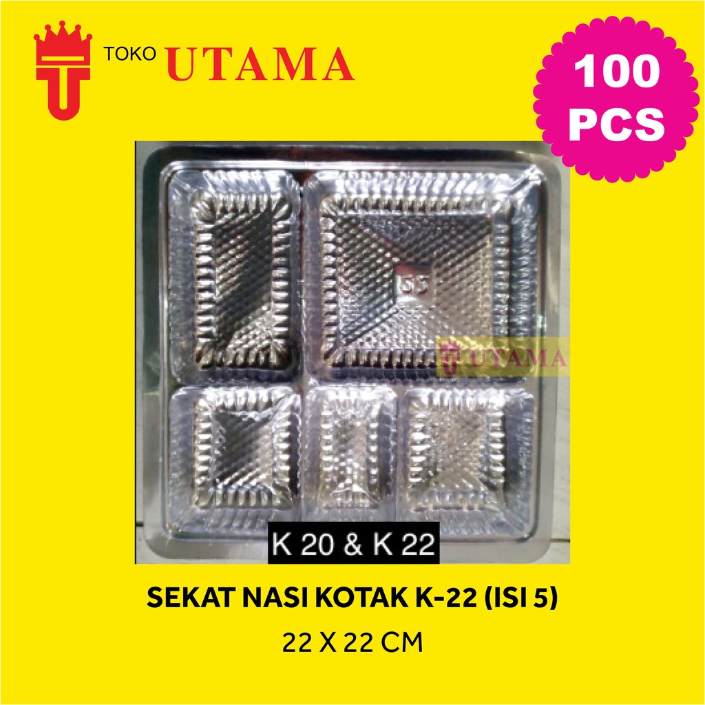 

(100pcs) Mika Sekat Nasi Kotak K 22 (isi 5)