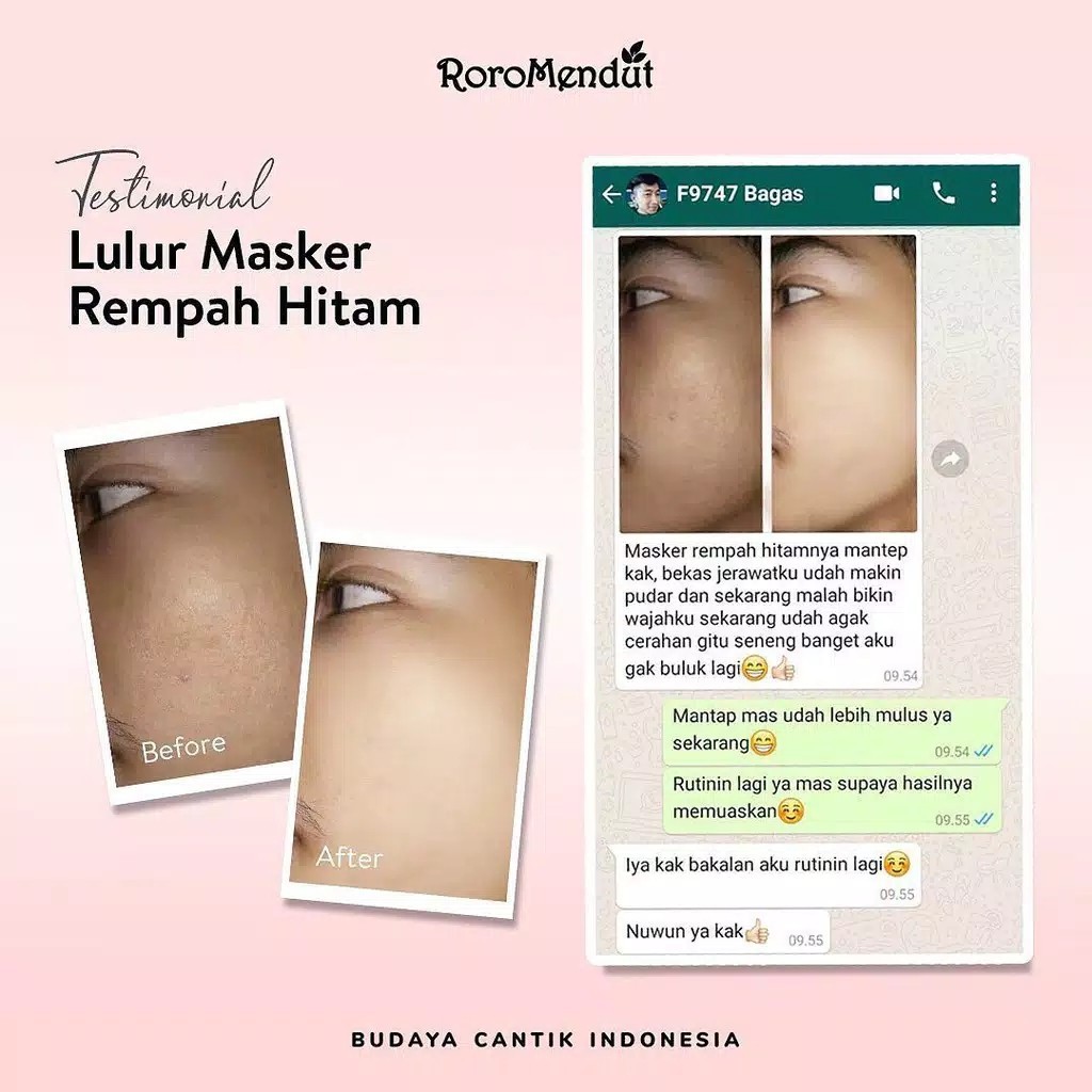 Roro Mendut Lulur Rempah Hitam Whitening Scrub Pemutih Kulit Wajah / Badan 20gr &amp; 40gr