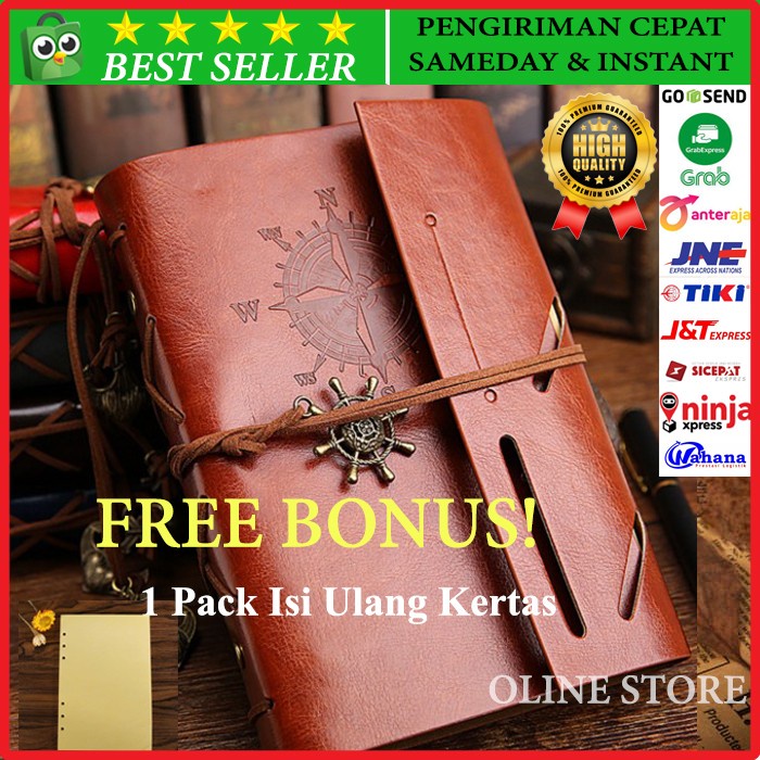 

Bagus Buku Catatan Kulit / Buku Agenda Cover Kulit Retro / Binder Note Diary Gilaa!!!