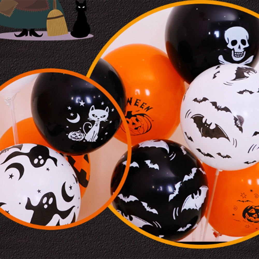 20pcs Balon Latex Motif Print Labu Halloween Ukuran 12 Inci Untuk Dekorasi Pesta