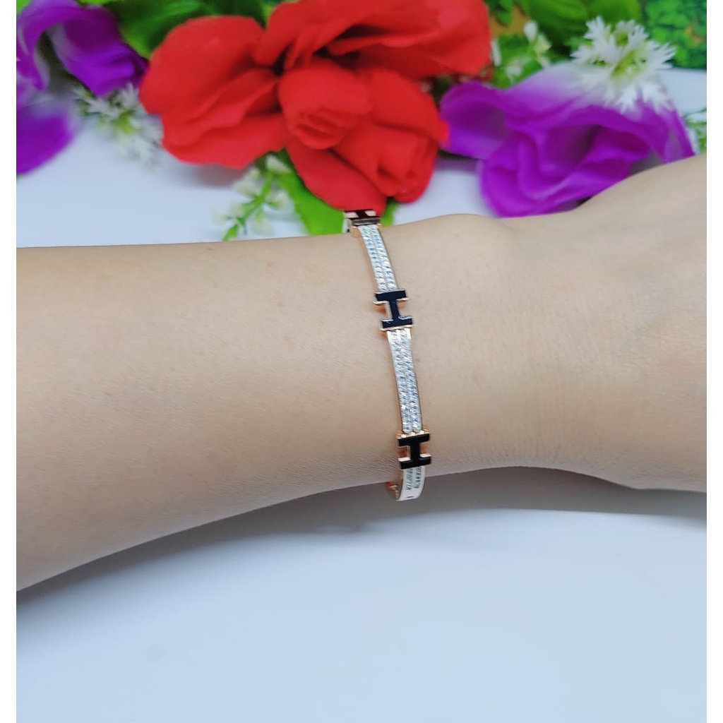 Gelang titanium permata fashion jewelry 0190