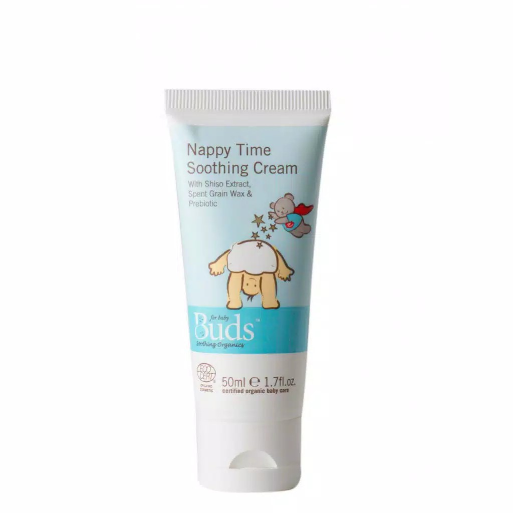 Buds Nappy Time Soothing Cream 50mL (Krim Penghilang Ruam Organik)