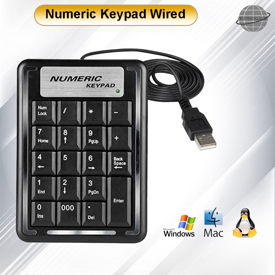 Keyboard Numeric /Numeric Keypad Cable USB 19 Keys