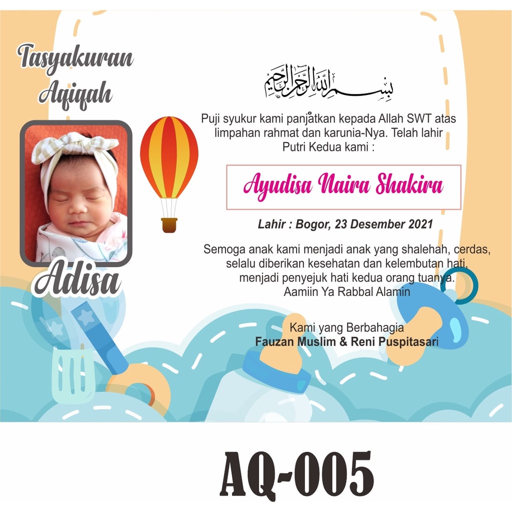 KARTU / STIKER AQIQAH