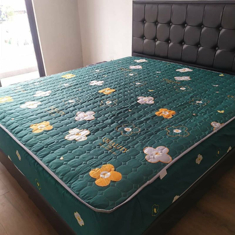 SPREI SULTAN WATERPROOF 180 x 200 CM ANTI AIR IMPOR BED PROTECTOR KUNING WORTEL PINK-HIJAU BUNGA 180