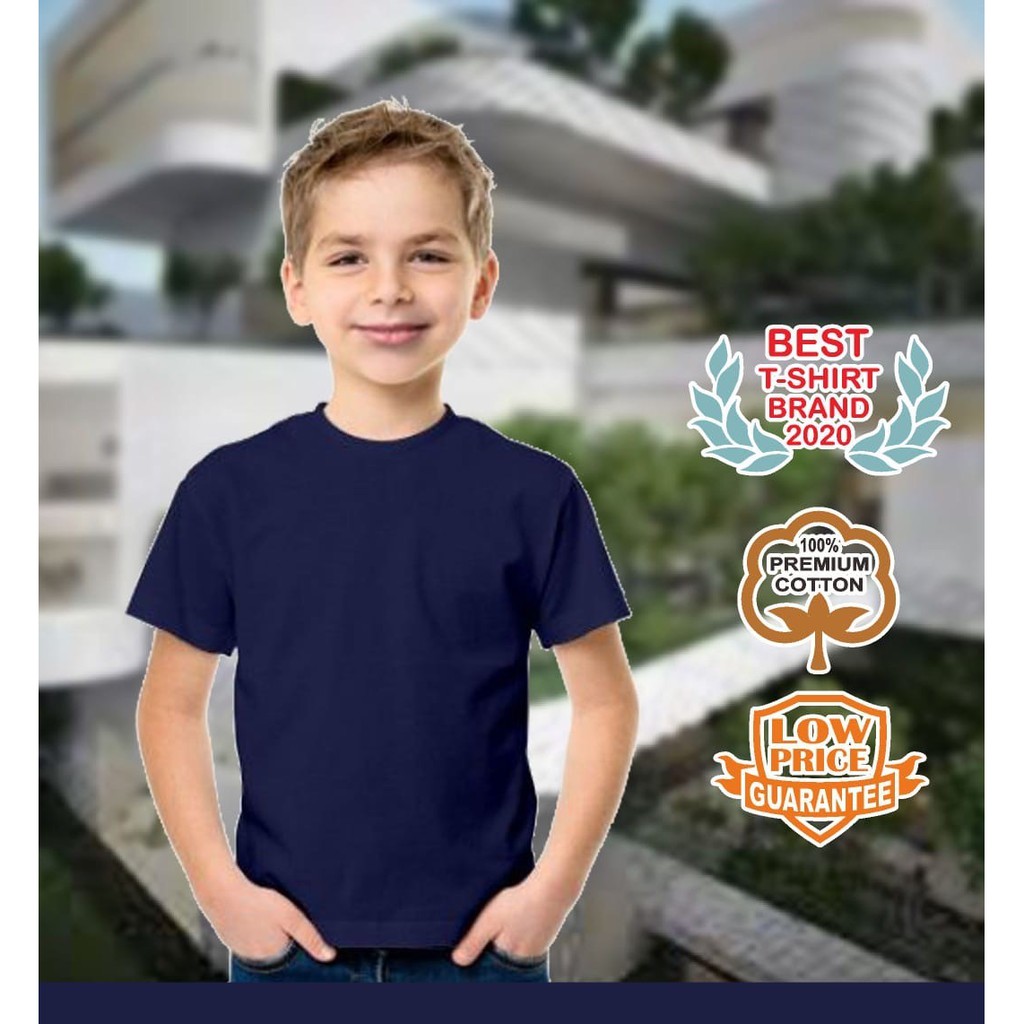 kaos anak polos biru navy