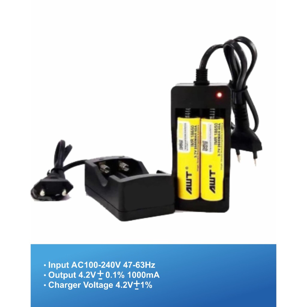 CHARGER DEKSTOP 2 SLOT BATTERY BATERAI 18650