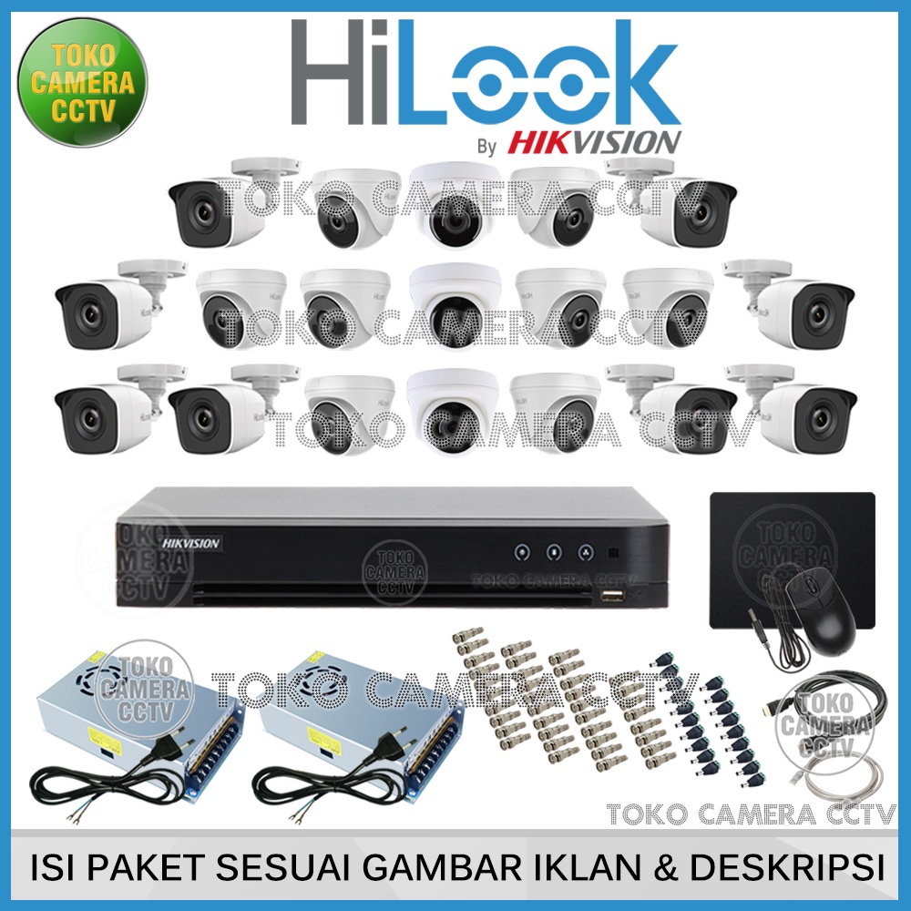 PAKET CCTV HILOOK 2MP 32 CHANNEL 19 KAMERA