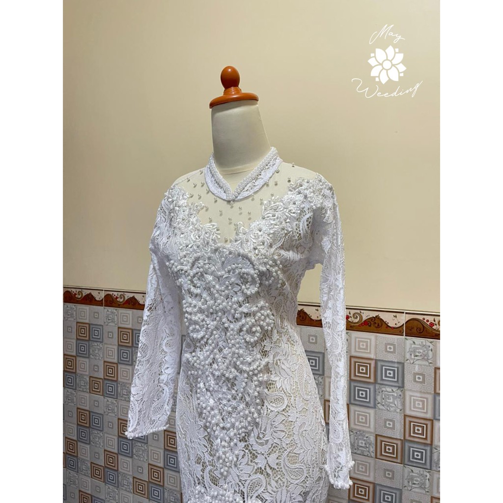 Kebaya Ekor Akad Full Payet Wanita Pengantin