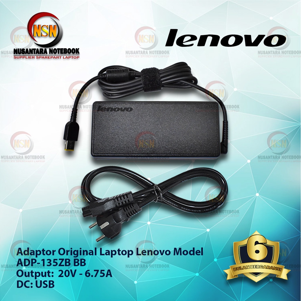 Adaptor Original Laptop Lenovo Model ADP-135ZB BB 20V - 6.75A  DC: USB