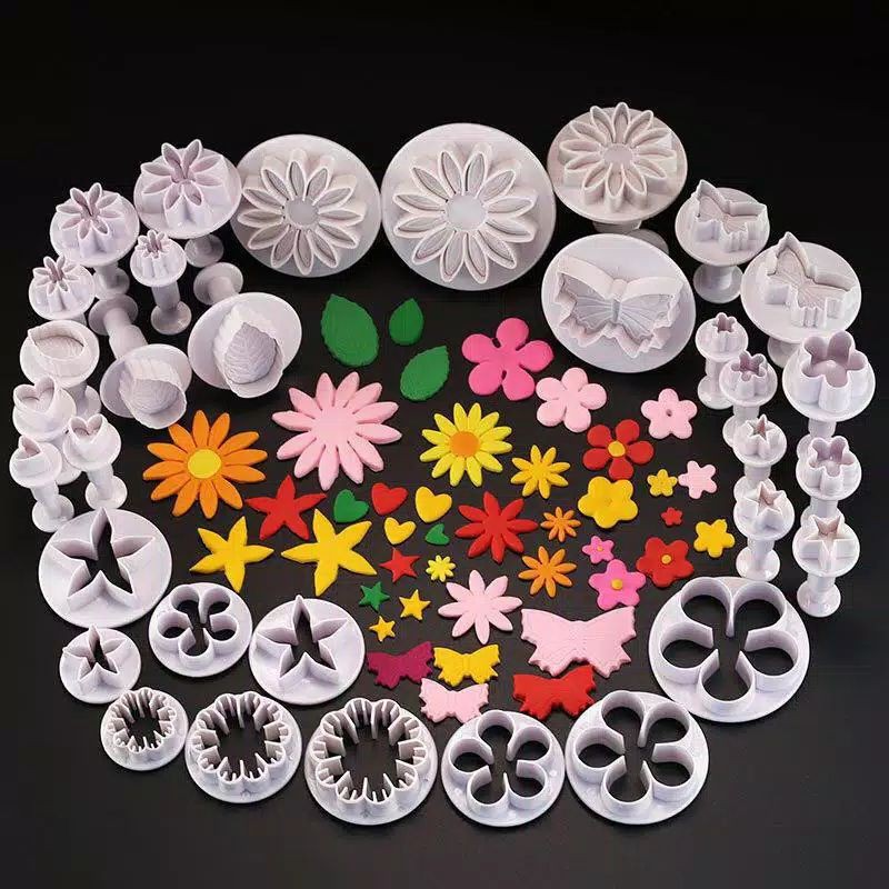 Cetakan Dekorasi Kue Fondant + Plugger IMPORT | Cetakan Kue Kering Penghias Kue Icing Cake