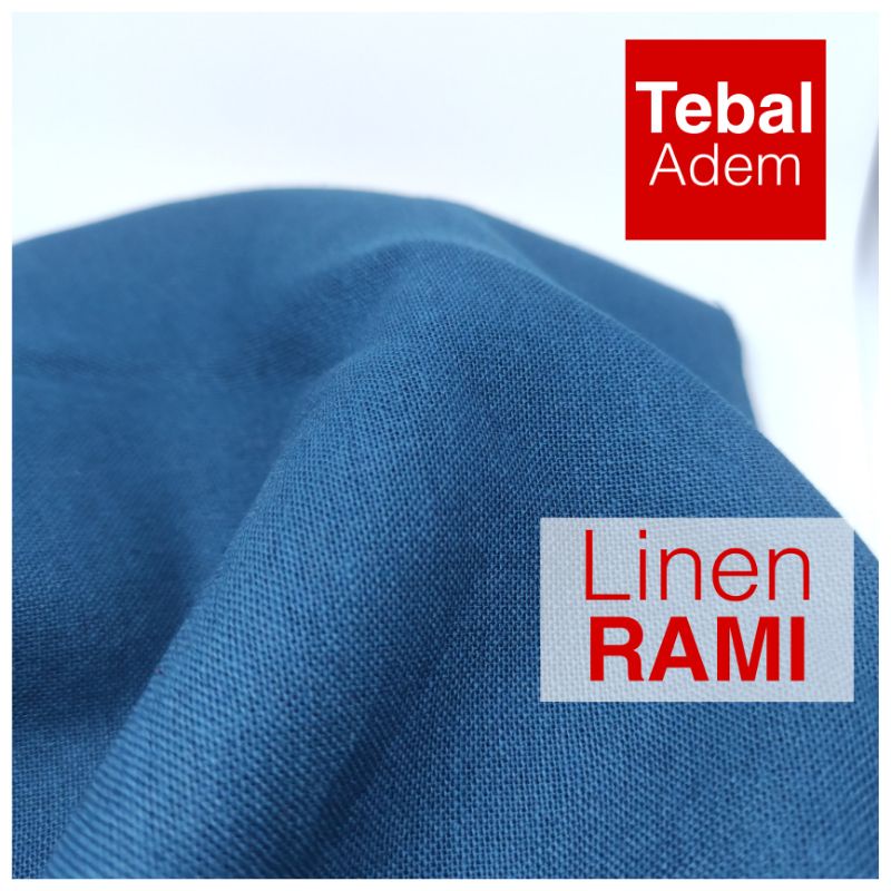 Kain Linen Rami Polos Kualitas Bagus (Lebih Tebal dari Katun Rami Pasaran) Harga per 0,5m