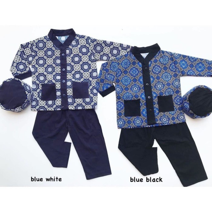 EMYLI-BJ-293 KOKO BATIK 1-2 TAHUN setelan baju muslim koko anak balita laki