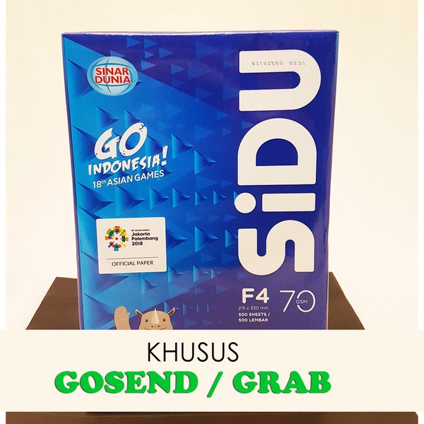 

Dijual Kertas HVS F4 SIDU 70 gram Khusus GOJEK GRAB Limited