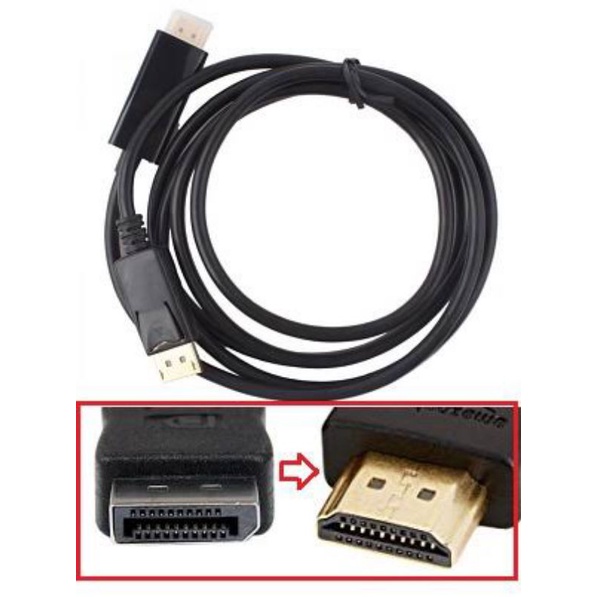 Kabel Displayport to HDMI 1.8m Display port DP to HDMI 1.8 meter