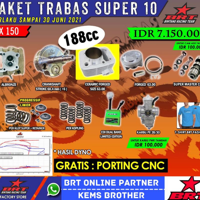 PAKET BRT KLX TRABAS SUPER 10