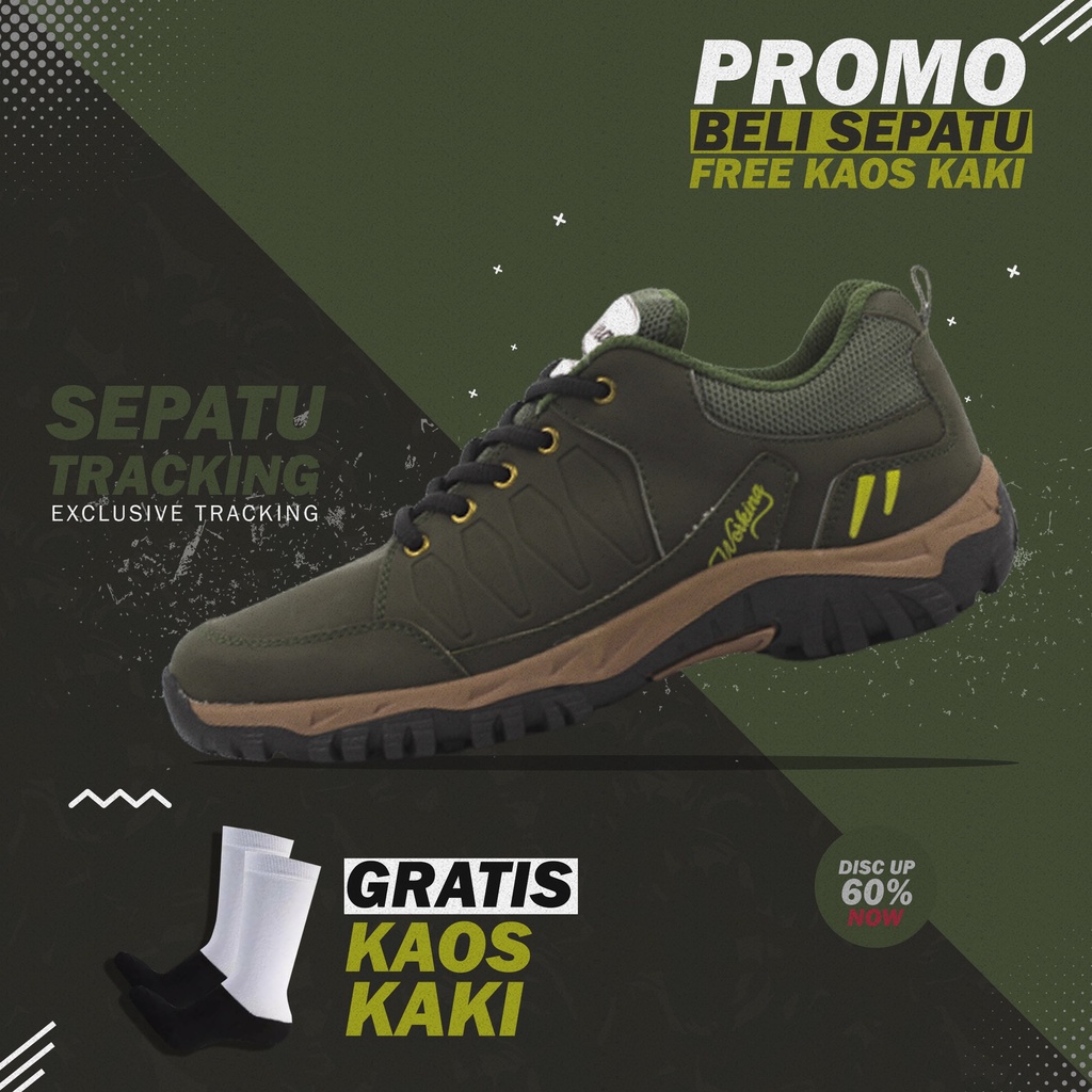 SEPATU FREE KAOS KAKI WORKING T-04 BUNDLING SEPATU PRIA HIKING SEPATU TRACKER SEPATU OFFROAD SEPATU 