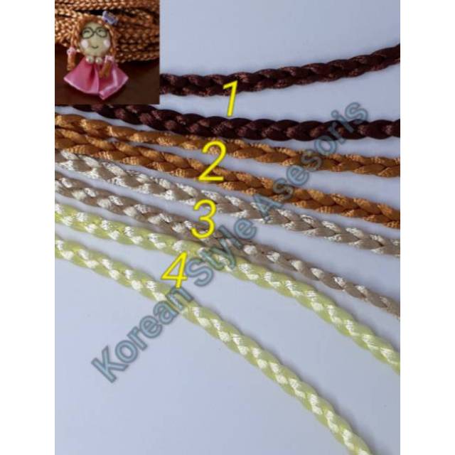 TALI KEPANG COKLAT RAMBUT BONEKA 5MM PER METER