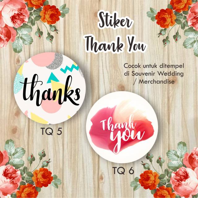 Min 3 Lembar Stiker Label Souvenir Stiker Thank You Tq Ucapan Terima Kasih Shopee Indonesia