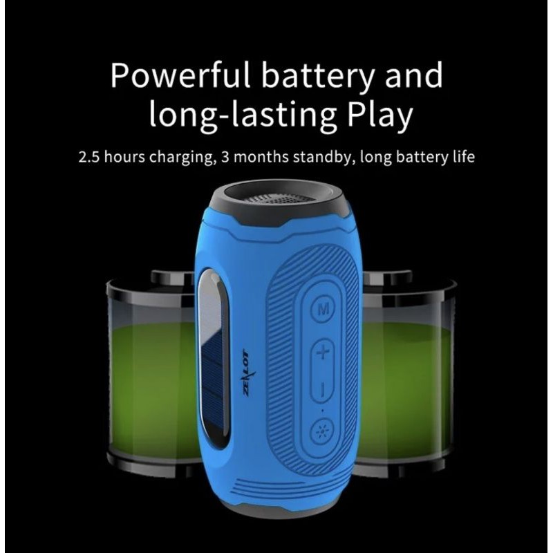 Lampu sepeda solar speaker Bluetooth wireless portable Radio Zealot A4