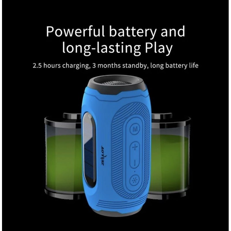 Lampu sepeda solar speaker Bluetooth wireless portable Radio Zealot A4