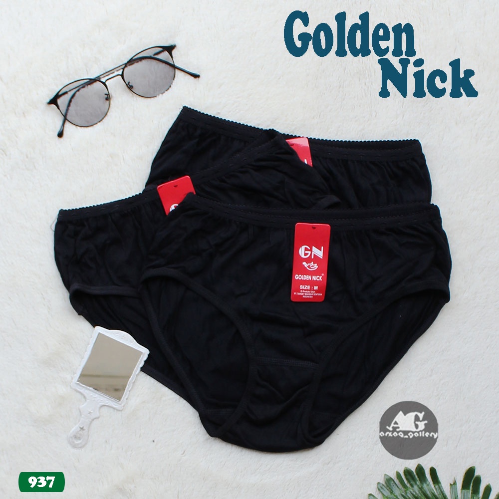 6 Pcs - CD Golden Nick HITAM | Celana Dalam Wanita / Cd Wanita / Cd Golden Nick / Celana Dalam Hitam / Cd Wanita / Golden Nick