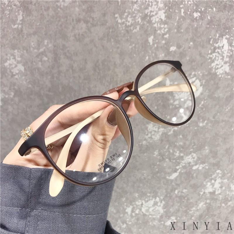 【Bayar di tempat】Kacamata Korea Wanita Kacamata Anti Radiasi Wanita Fashion retro flat Eyeglasses