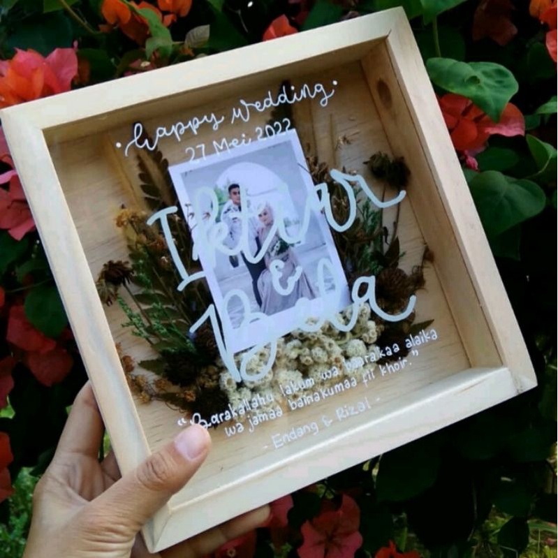 Jual FRAME PHOTO PIGURA 3D KOTAK MAHAR KAYU JATI BELANDA | Shopee Indonesia