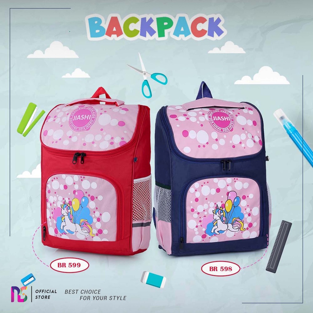 Tas Anak Perempuan Sekolah Unicorn Kuda Poni Tas Ransel Anak Tas Backpack Anak Cewek TK SD Murah