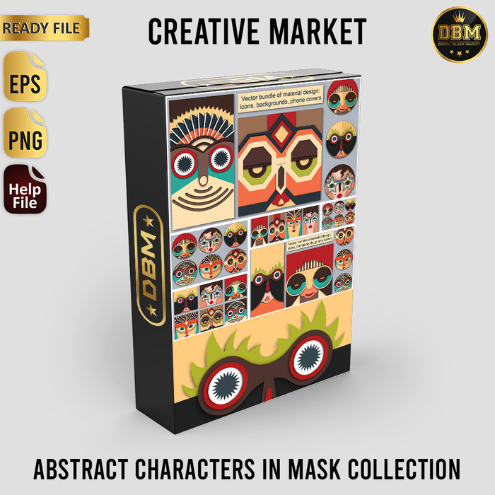 Abstract Characters In Mask Collection - Vector Designs