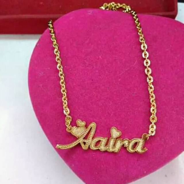 Kalung Nama Lapis Emas Murni