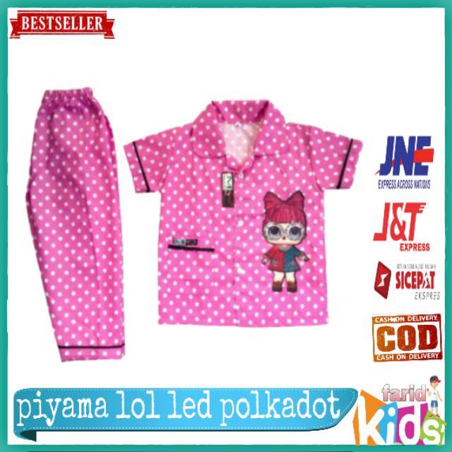 (COD)PIYAMA POLKADOT LED ANAK 1-5 tahun