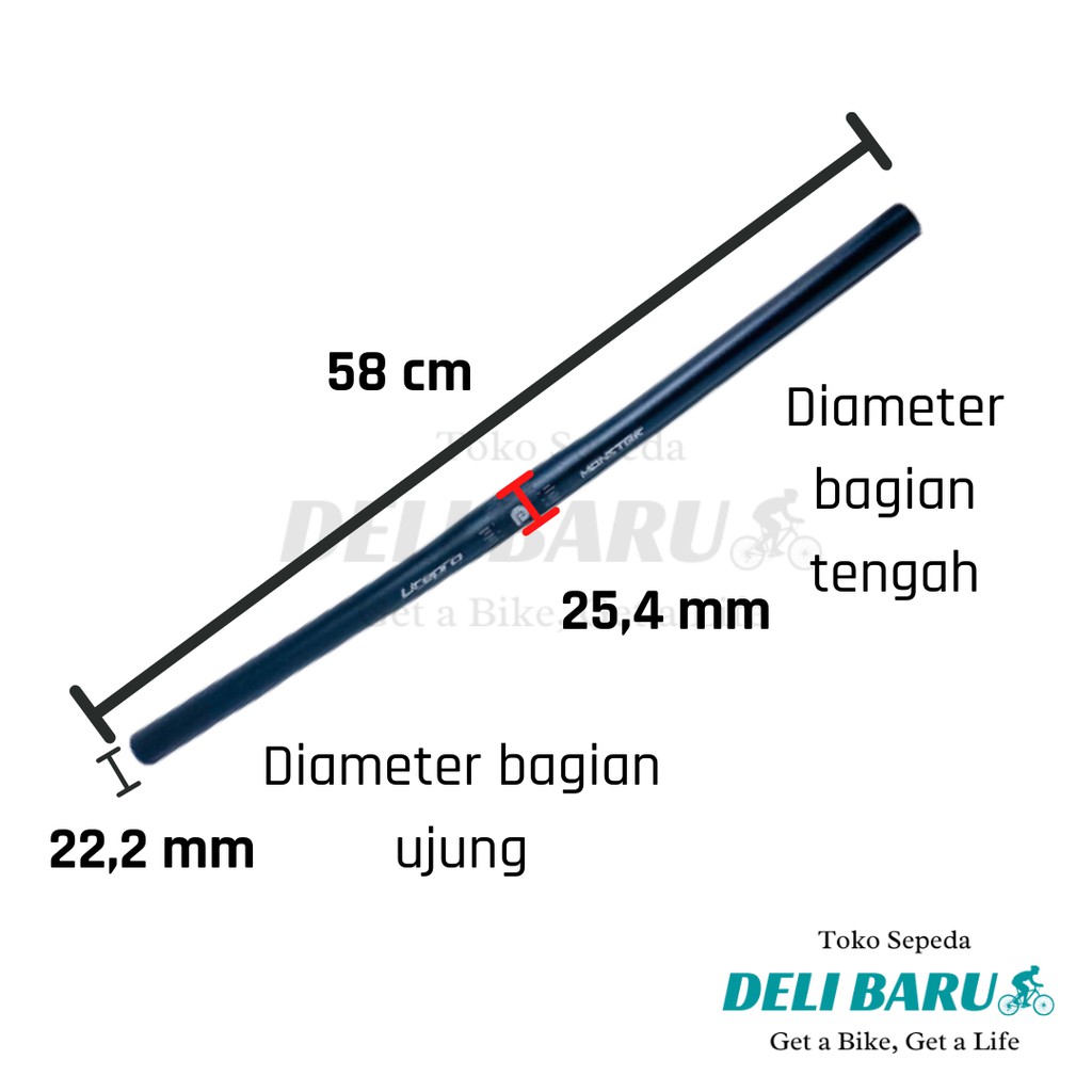 Litepro Monster Stang standar alloy flat sepeda lipat 58 cm
