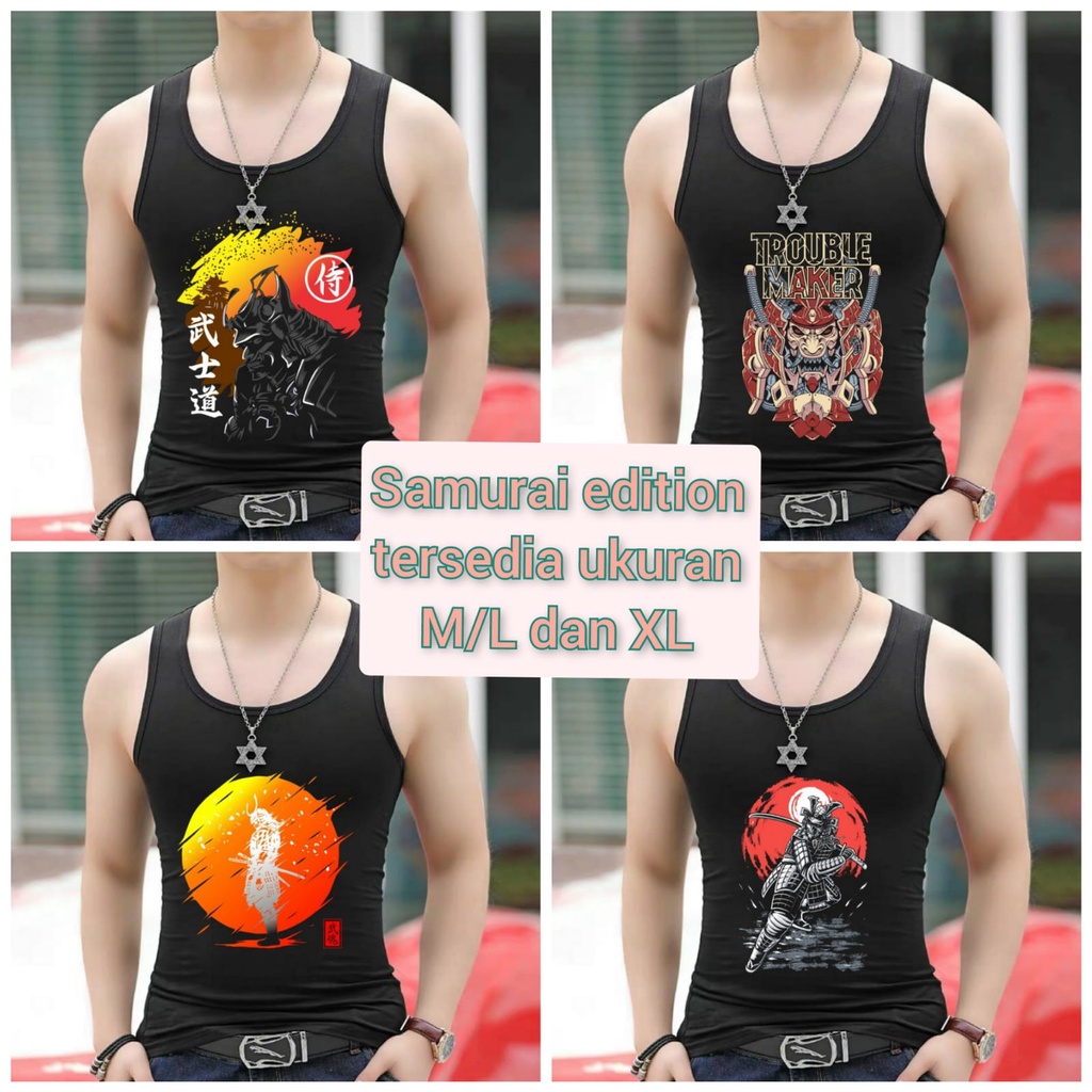 BISA COD-POLILE781 /  singlet motif SAMURAN JAPAN EDITION / singlet pria / kaos dalam pria terlaris