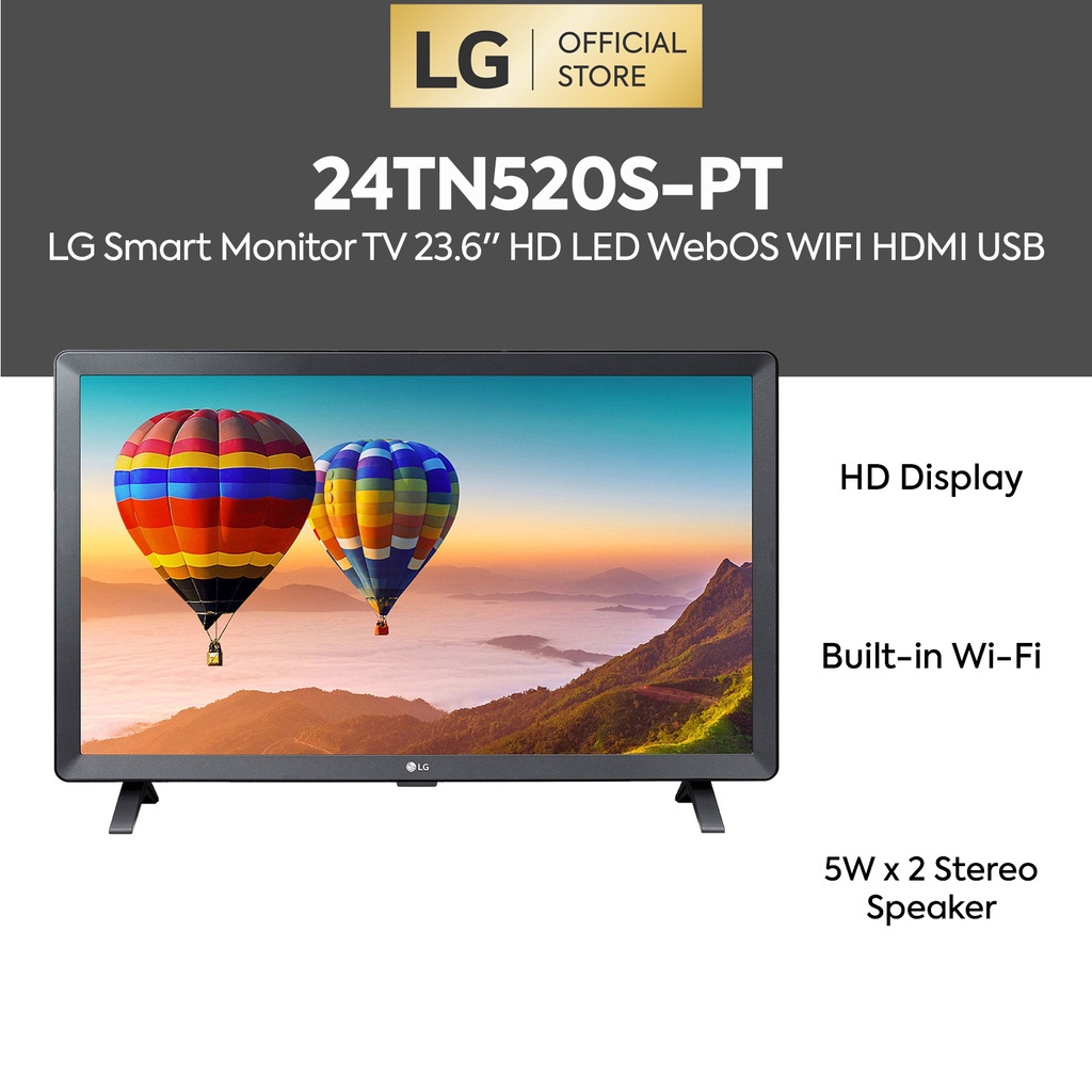 LG SMART TV  24TN520S-PT / 24TQ520S-PZ 23.6'' HD LED  USB 24 inch