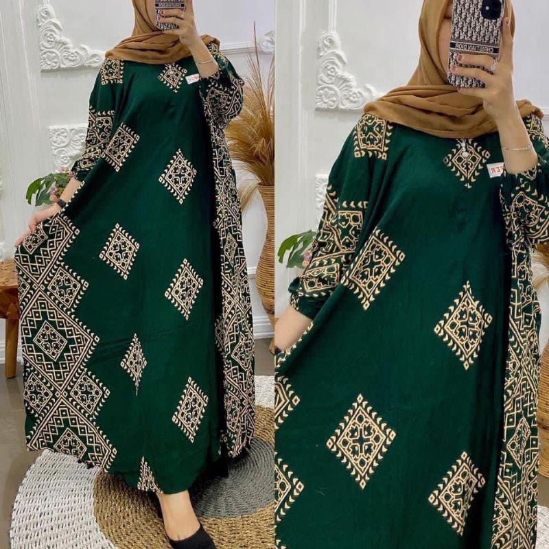 GROSIR DASTER |KAFTAN BARA |DRES JUMBO BUSUI LD.150 BAHAN RAYON TEBAL ADEM BISA COD