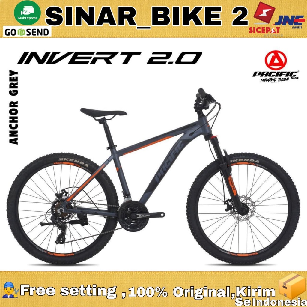 Sepeda Gunung 26 Inch MTB PACIFIC INVERT 2.0 Alloy 3x7 Speed Cakram