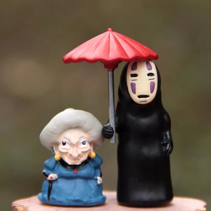 PROMO FIGURE // GHIBLI SPIRITED AWAY - NO FACE MEETS YUBABA - MINIFIGURE SET ISI 2 BERKUALITAS