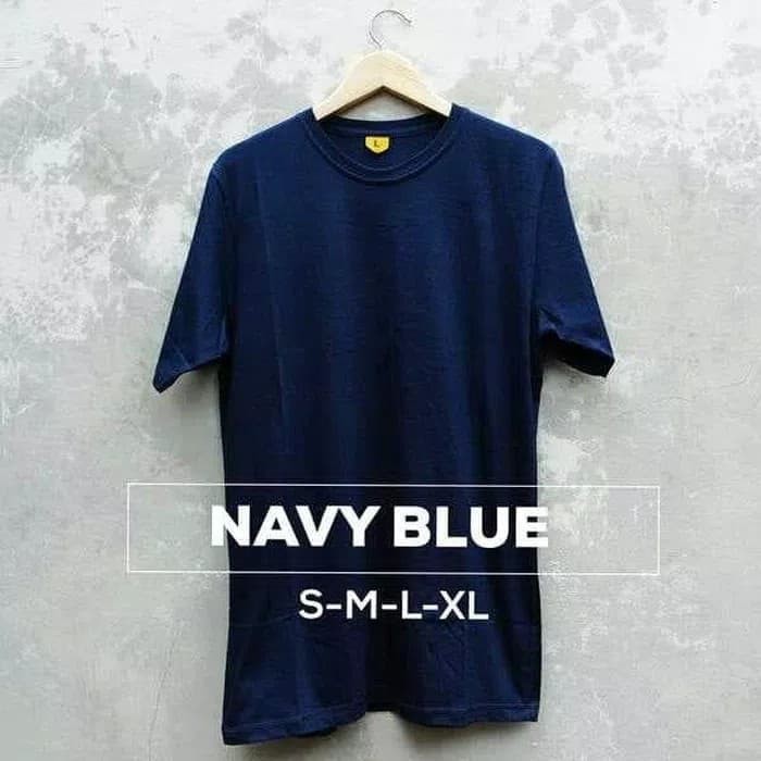  KAOS  POLOS  COTTON COMBED 30s WARNA  NAVY BIRU  DONGKER  Size 