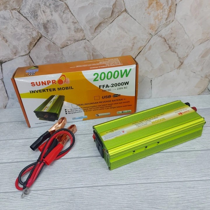 COD Power Inverter Sunpro 2000W 12V-24V Inverter FFA-2000W