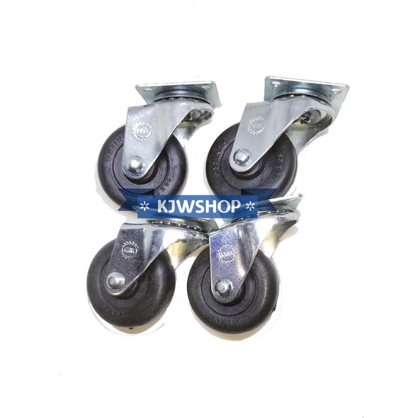 Roda Nylon 50mm set 4pcs TANPA REM Roda Nilon 2" Hitam Roda 2" HIDUP Roda 50mm Roda Nylon 2" Black R