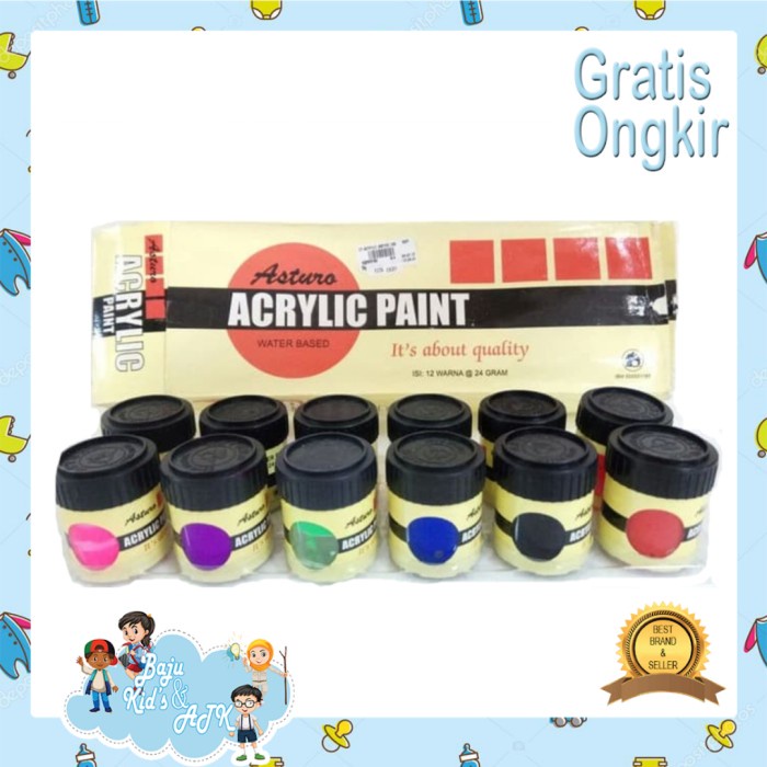 

(TERLARIS) Cat Akrilik / Acrylic Paint Asturo set 12 Warna