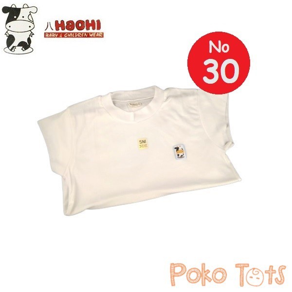 Hachi Kaos Oblong Putih Ukuran 30 Tangan Pendek Bayi dan Anak Polos