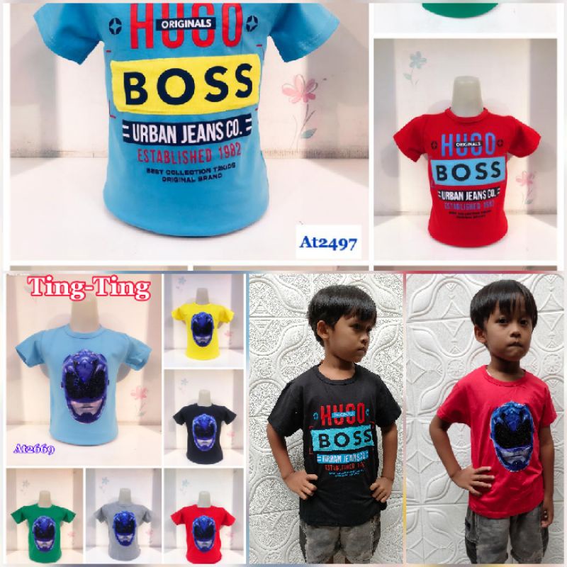 atasan anak cowok bahan spandek impor usia 5-10thn